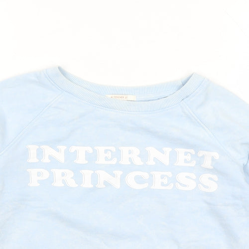 FOREVER 21 Womens Blue Cotton Pullover Sweatshirt Size S Pullover - Internet Princess