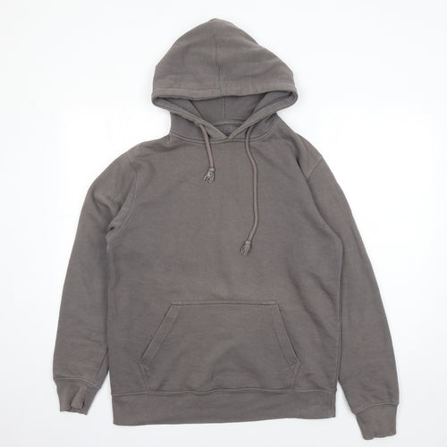 Pull&Bear Mens Grey Polyester Pullover Hoodie Size M