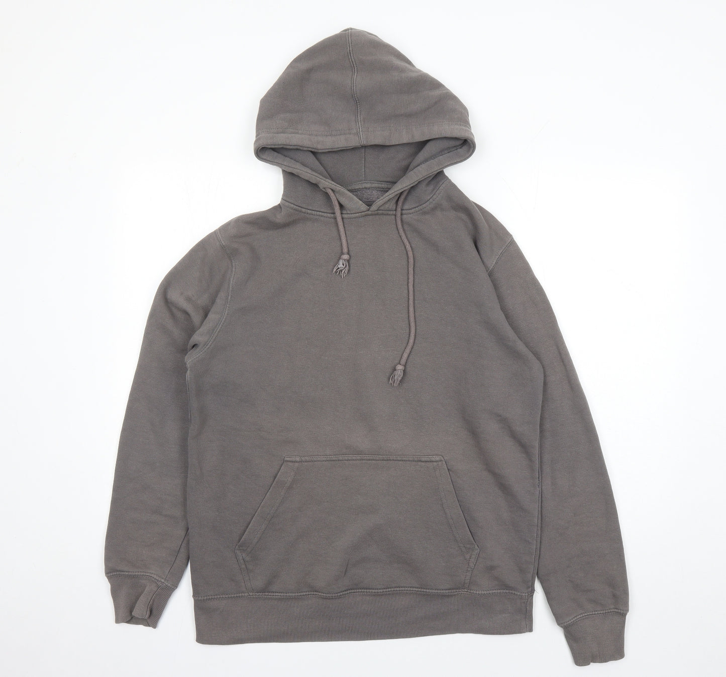 Pull&Bear Mens Grey Polyester Pullover Hoodie Size M