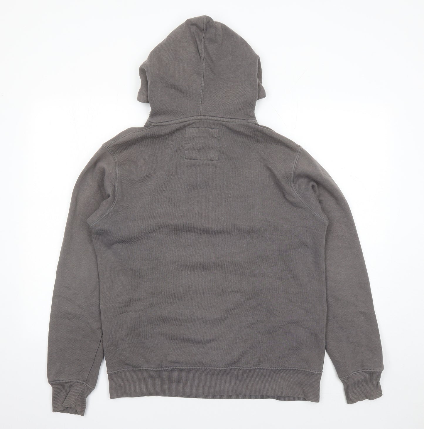Pull&Bear Mens Grey Polyester Pullover Hoodie Size M