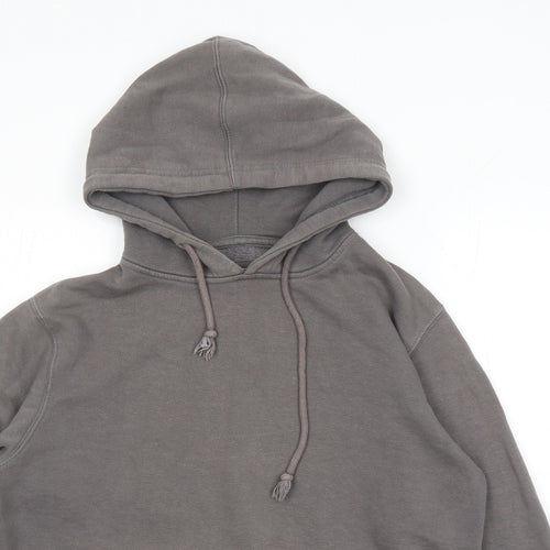Pull&Bear Mens Grey Polyester Pullover Hoodie Size M