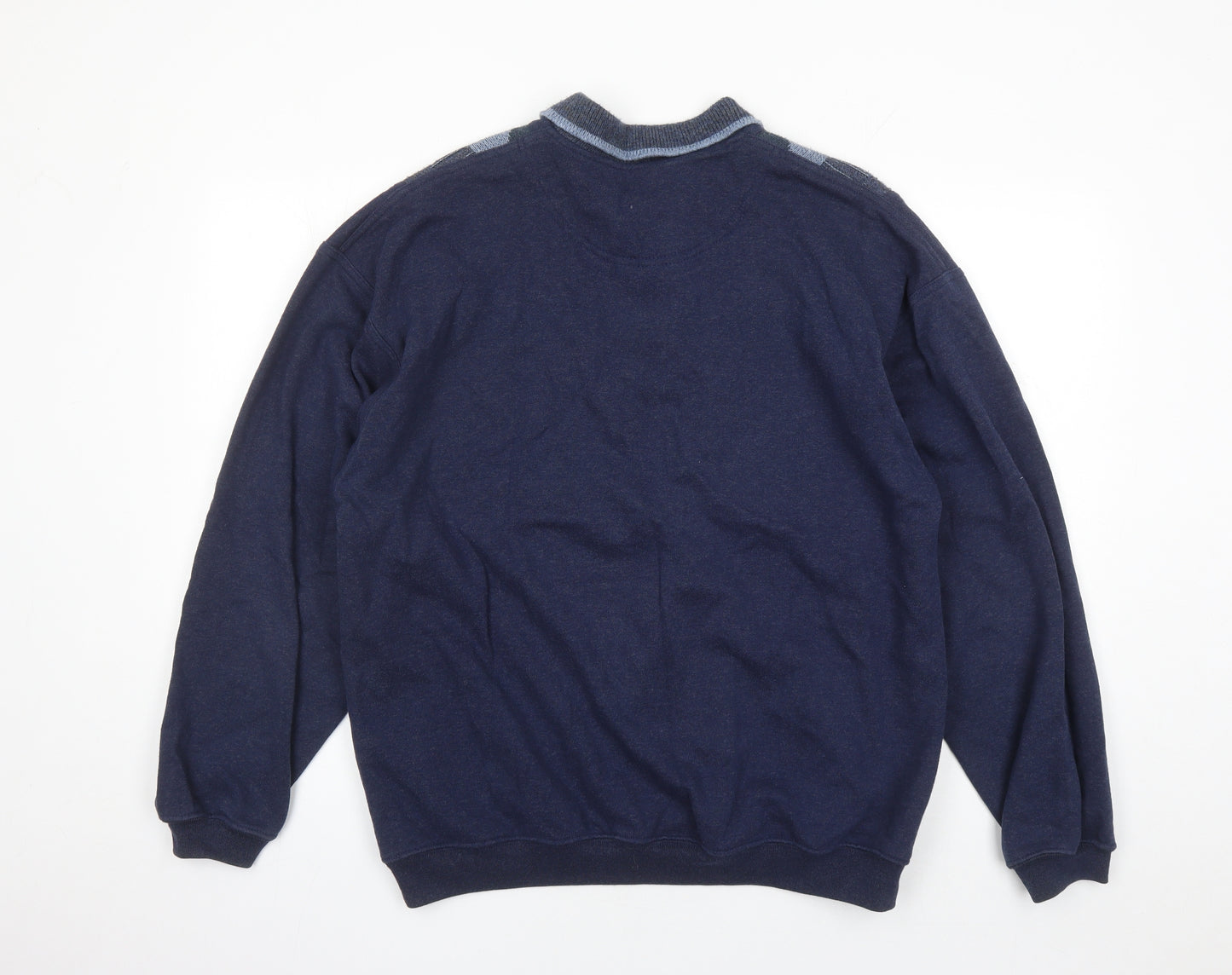 St Michael Mens Blue Cotton Pullover Sweatshirt Size L - Vintage