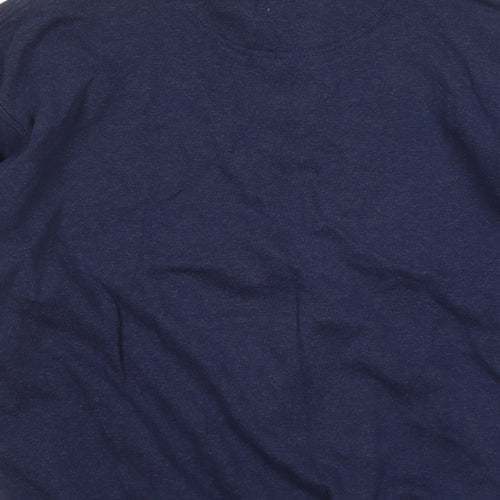 St Michael Mens Blue Cotton Pullover Sweatshirt Size L - Vintage