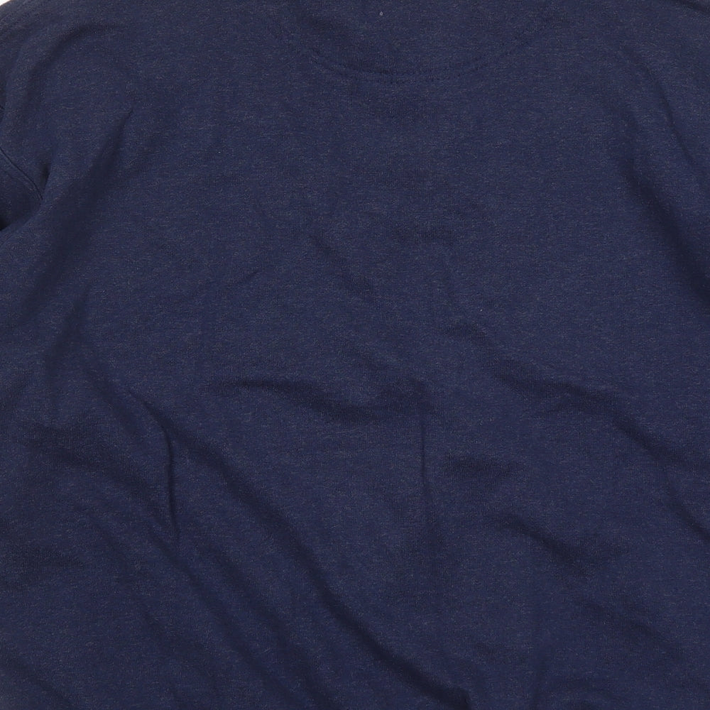 St Michael Mens Blue Cotton Pullover Sweatshirt Size L - Vintage