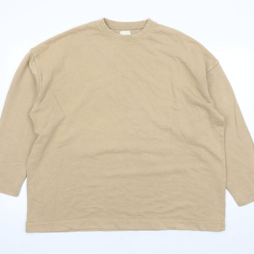 Pull&Bear Mens Brown Cotton Pullover Sweatshirt Size M - Oversized