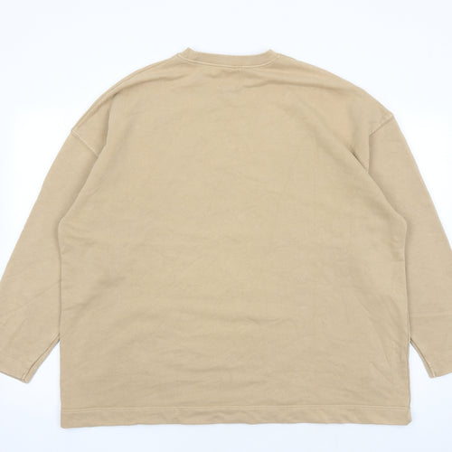 Pull&Bear Mens Brown Cotton Pullover Sweatshirt Size M - Oversized