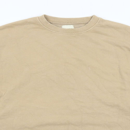 Pull&Bear Mens Brown Cotton Pullover Sweatshirt Size M - Oversized