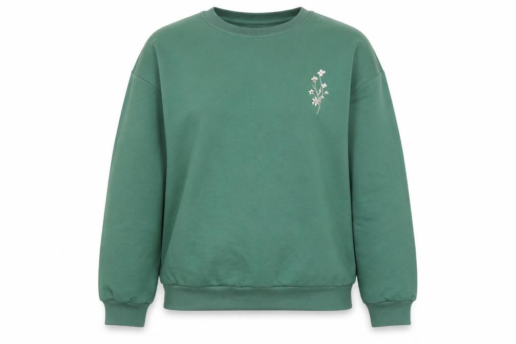 Front view of Comfort Colors women’s red cotton pullover sweatshirt, size S, pullover