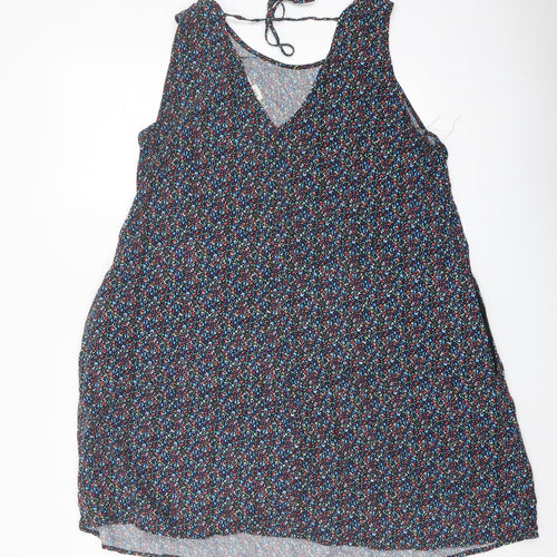 Gap Womens Multicoloured Geometric Viscose A-Line Size M V-Neck Pullover