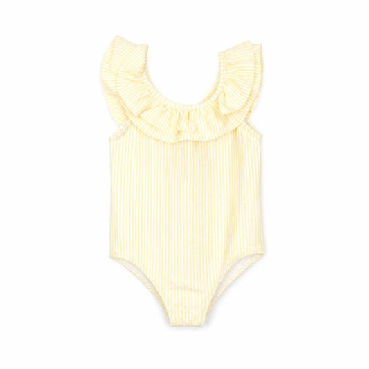 Marks and Spencer Girls Yellow Striped Polyester Babygrow One-Piece Size 9-12 Months Pullover - Swimwear