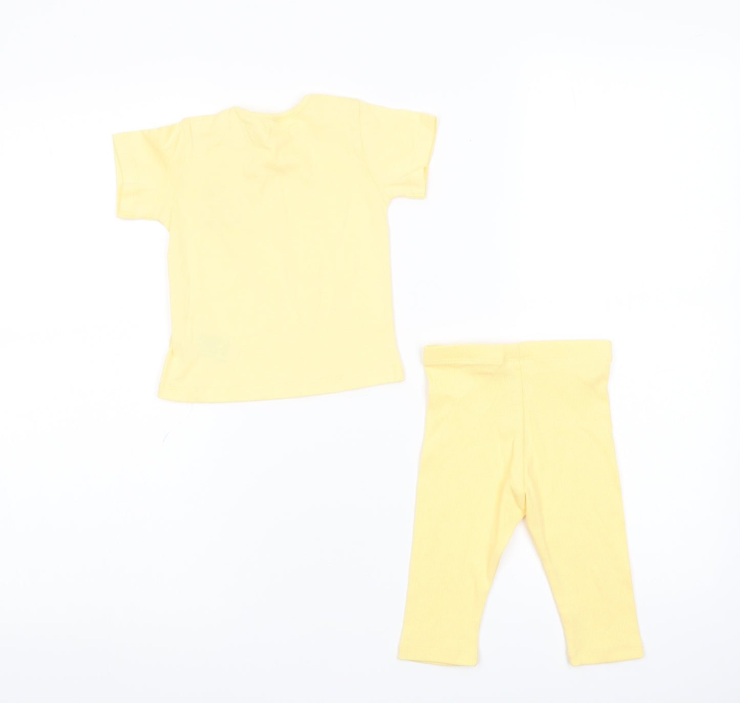 Marks and Spencer Girls Yellow Cotton Trousers Set Outfit/Set Size 3-6 Months Pullover
