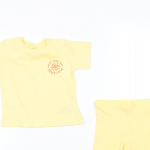 Marks and Spencer Girls Yellow Cotton Trousers Set Outfit/Set Size 3-6 Months Pullover