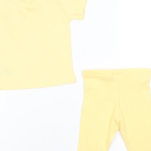 Marks and Spencer Girls Yellow Cotton Trousers Set Outfit/Set Size 3-6 Months Pullover