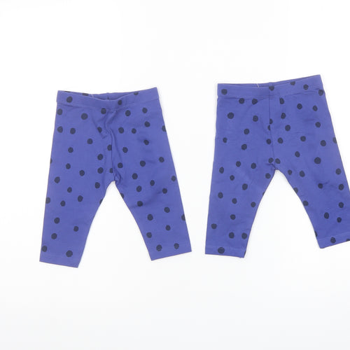 Marks and Spencer Girls Blue Polka Dot Cotton Trousers Outfit/Set Size 3-6 Months Pullover