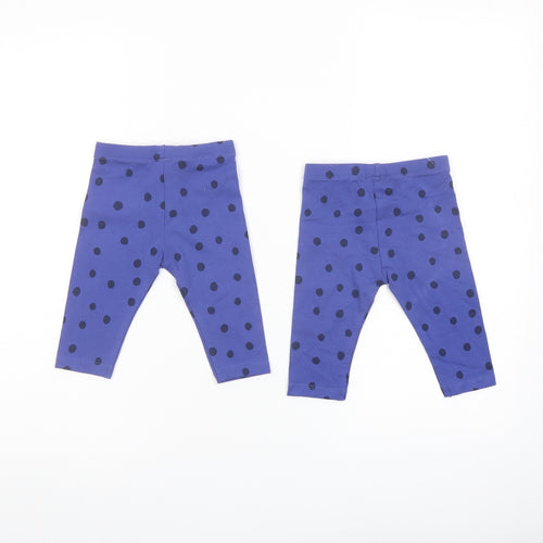 Marks and Spencer Girls Blue Polka Dot Cotton Trousers Outfit/Set Size 3-6 Months Pullover