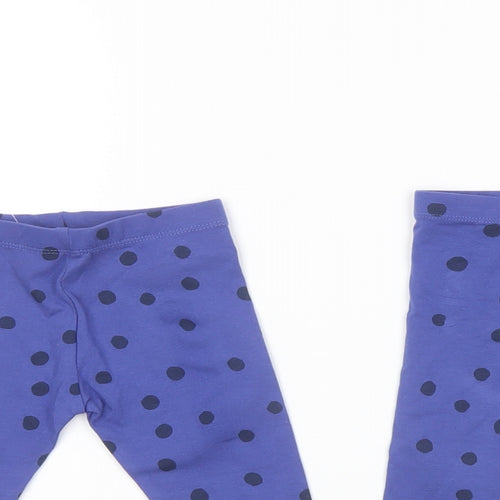 Marks and Spencer Girls Blue Polka Dot Cotton Trousers Outfit/Set Size 3-6 Months Pullover