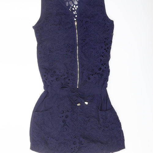 Chicalook Girls Black Cotton Playsuit One-Piece Size 14 Years Zip