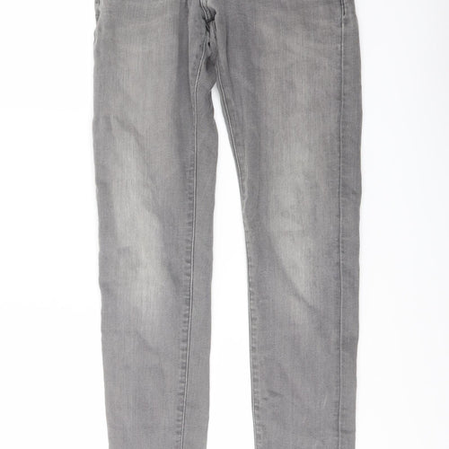 Raw Mens Grey Cotton Skinny Jeans Size 28 in L32 in Regular Button