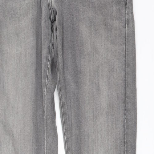 Raw Mens Grey Cotton Skinny Jeans Size 28 in L32 in Regular Button