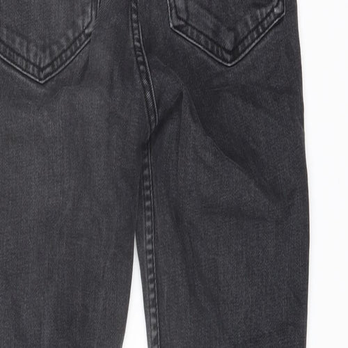 Zara Womens Grey Cotton Straight Jeans Size 6 L26 in Regular Button