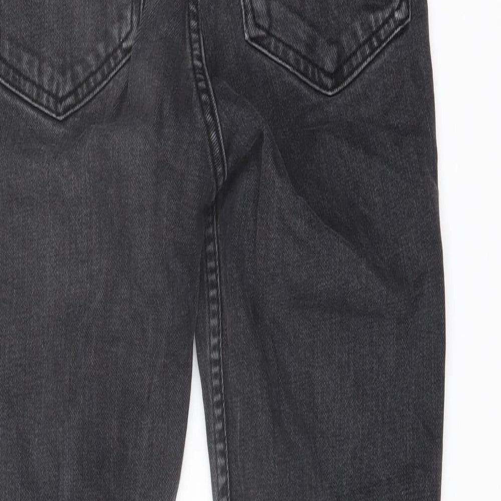 Zara Womens Grey Cotton Straight Jeans Size 6 L26 in Regular Button