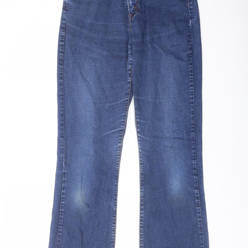 Levi's Mens Blue Cotton Bootcut Jeans Size 32 in L34 in Regular Button