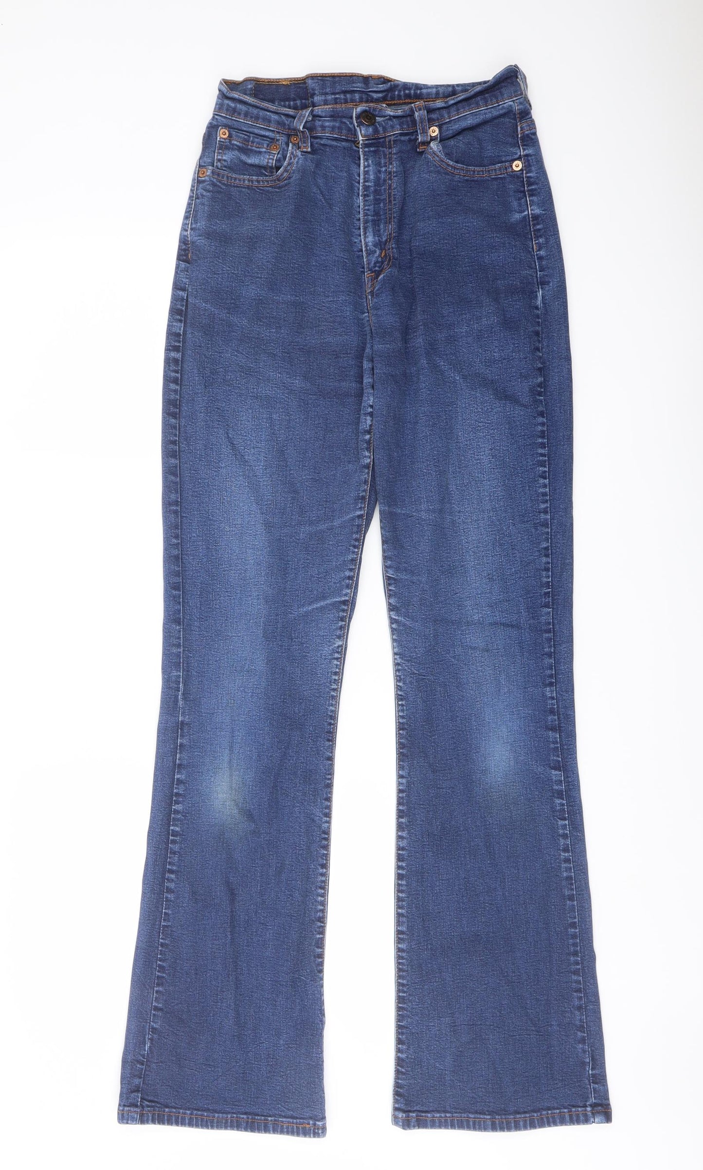 Levi's Mens Blue Cotton Bootcut Jeans Size 32 in L34 in Regular Button