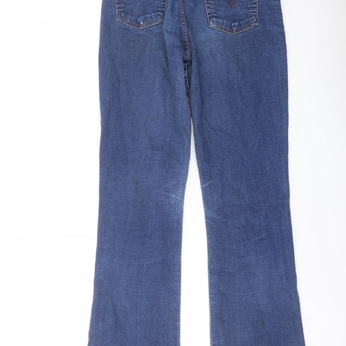 Levi's Mens Blue Cotton Bootcut Jeans Size 32 in L34 in Regular Button