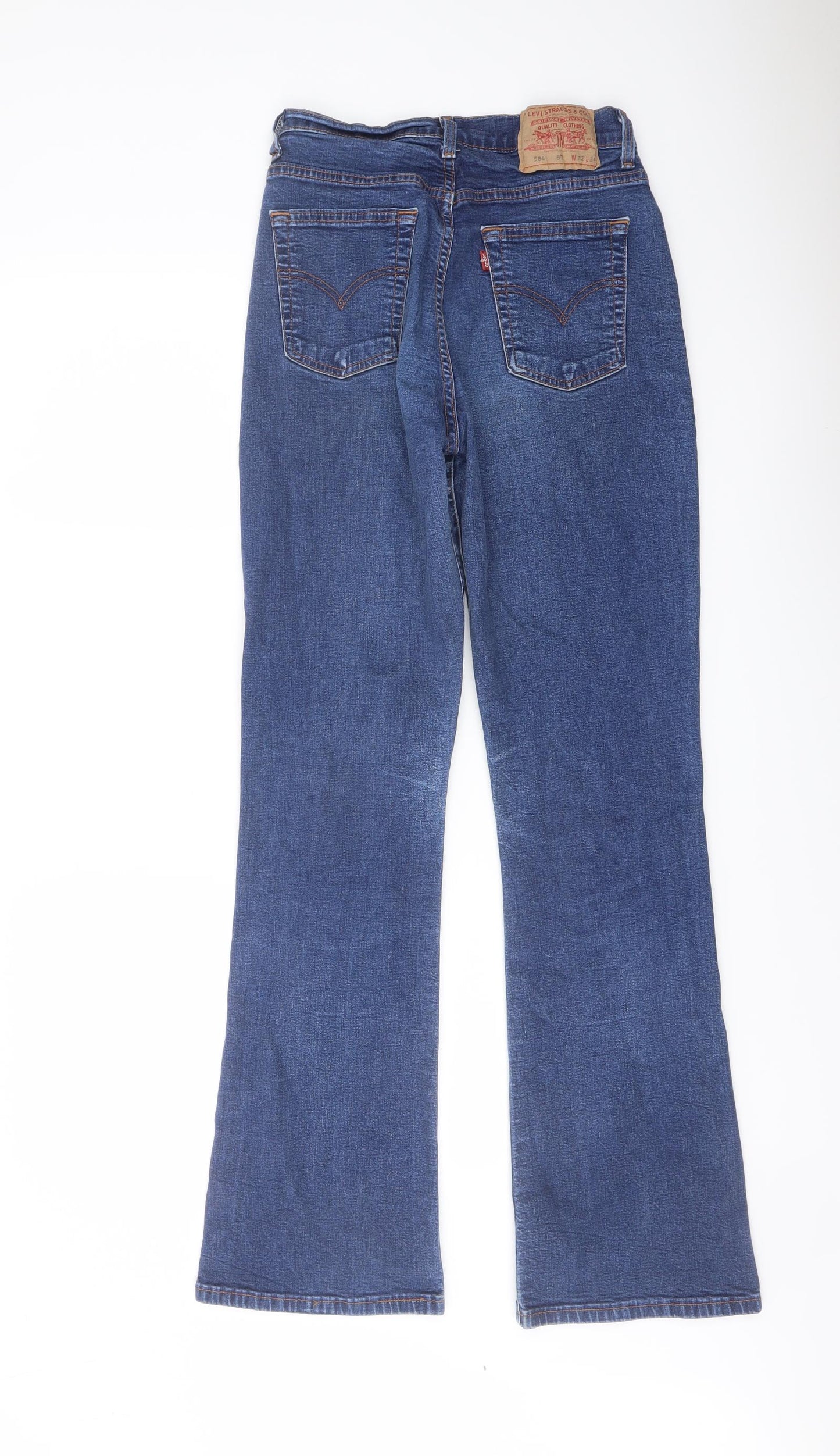 Levi's Mens Blue Cotton Bootcut Jeans Size 32 in L34 in Regular Button