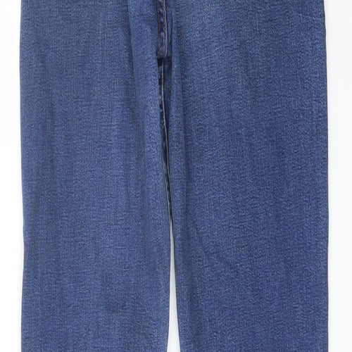 Levi's Mens Blue Cotton Bootcut Jeans Size 32 in L34 in Regular Button
