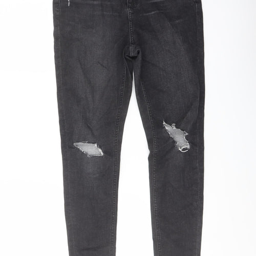 Miss se# Womens Grey Cotton Skinny Jeans Size 10 L20 in Regular Button
