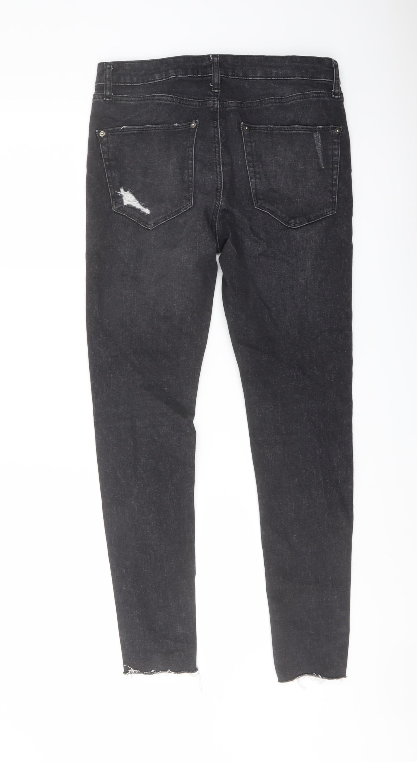 Miss se# Womens Grey Cotton Skinny Jeans Size 10 L20 in Regular Button