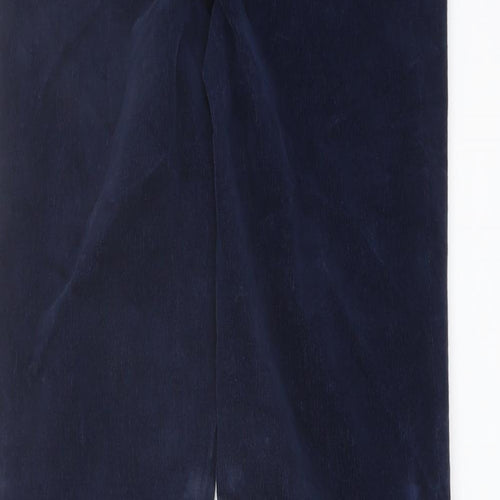 Marks and Spencer Womens Blue Cotton Trousers Size 8 L30 in Regular Button