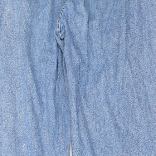 New Look Womens Blue Cotton Mom Jeans Size 14 L28 in Regular Button