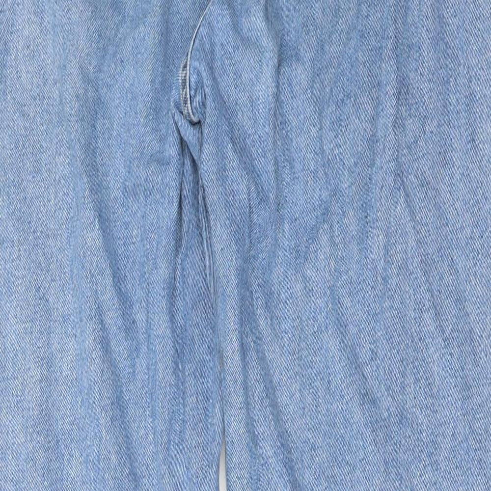 New Look Womens Blue Cotton Mom Jeans Size 14 L28 in Regular Button
