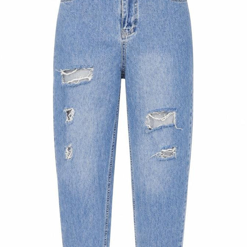 Boohoo Womens Blue Cotton Mom Jeans Size 10 L26 in Regular Button
