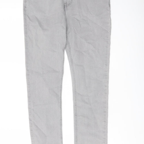 H&M Boys Grey Cotton Skinny Jeans Size 12-13 Years Regular Button