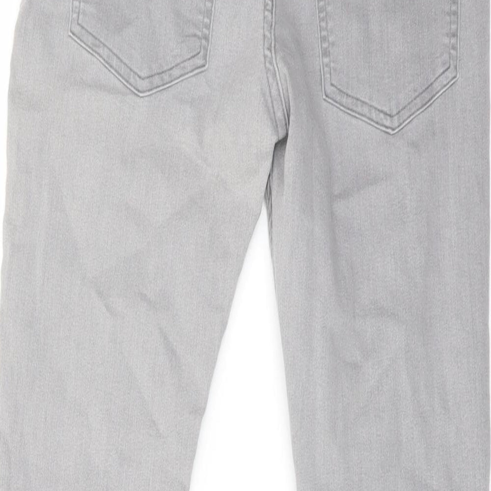 H&M Boys Grey Cotton Skinny Jeans Size 12-13 Years Regular Button