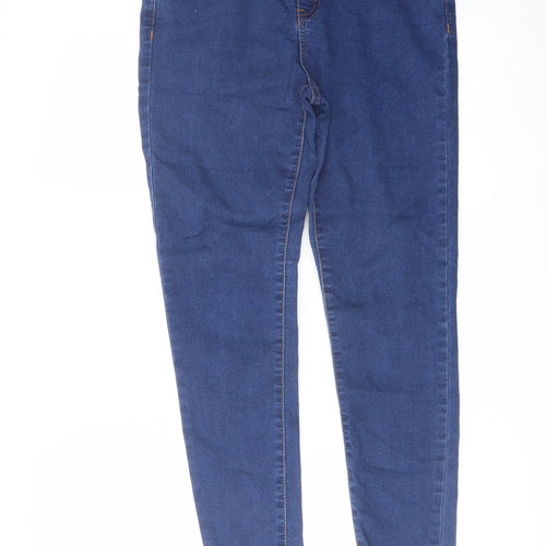 Denim & Co. Womens Blue Cotton Skinny Jeans Size 12 L26 in Regular Button