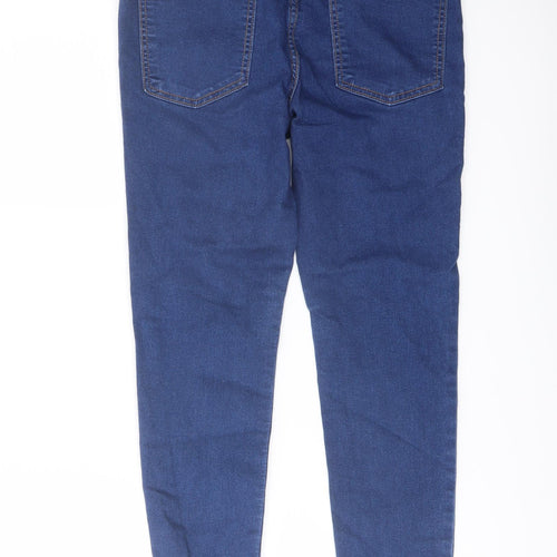 Denim & Co. Womens Blue Cotton Skinny Jeans Size 12 L26 in Regular Button