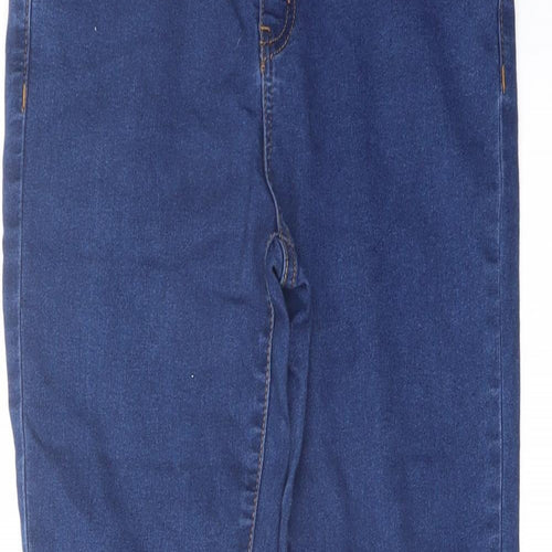 Denim & Co. Womens Blue Cotton Skinny Jeans Size 12 L26 in Regular Button