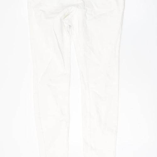 NEXT Womens White Cotton Skinny Jeans Size 12 L29 in Regular Button