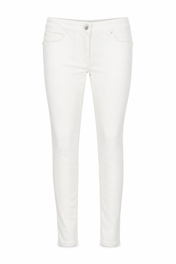 NEXT Womens White Cotton Skinny Jeans Size 12 L29 in Regular Button