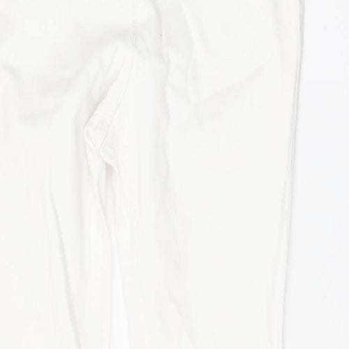 NEXT Womens White Cotton Skinny Jeans Size 12 L29 in Regular Button