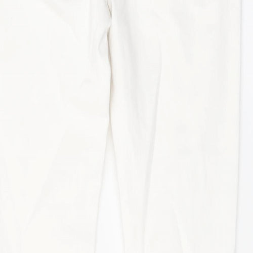 NEXT Womens White Cotton Skinny Jeans Size 12 L29 in Regular Button