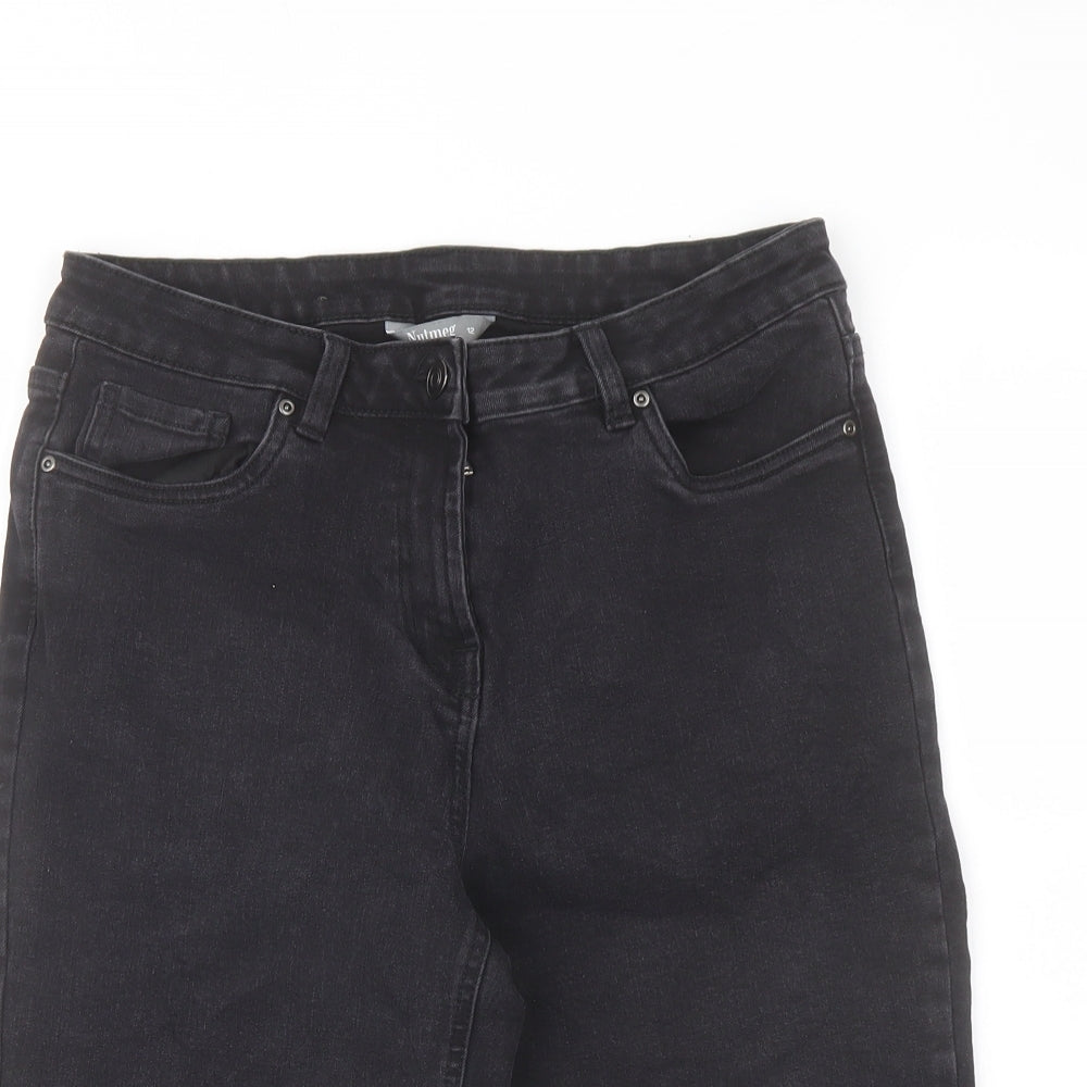 Nut,eg Womens Beige Cotton Bermuda Shorts Size 12 L12 in Regular Button