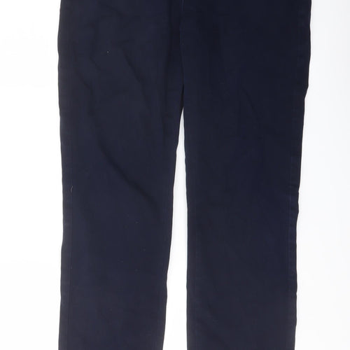 Marks and Spencer Womens Blue Cotton Straight Jeans Size 12 L32 in Regular Button