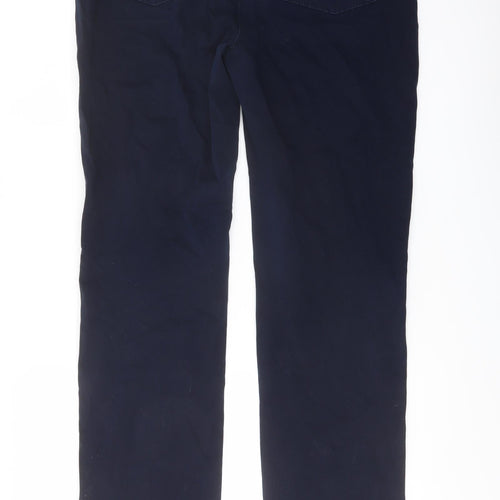 Marks and Spencer Womens Blue Cotton Straight Jeans Size 12 L32 in Regular Button