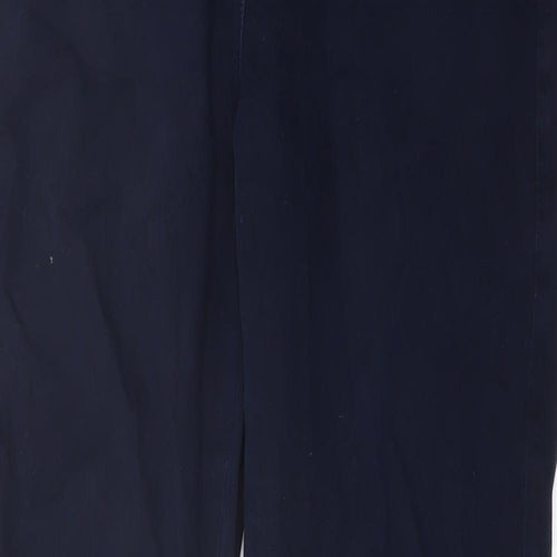 Marks and Spencer Womens Blue Cotton Straight Jeans Size 12 L32 in Regular Button