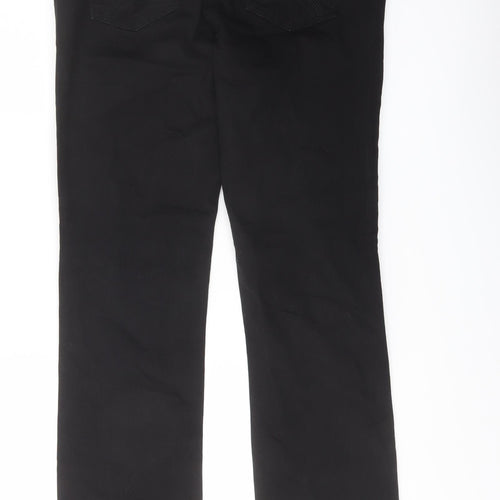 TU Womens Black Cotton Straight Jeans Size 12 L32 in Regular Button